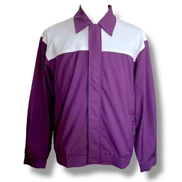 Bogey Boys by Macklemore Mens Colorblock Jacket XL Purple White Retro 70s Golf - Picture 2 of 10